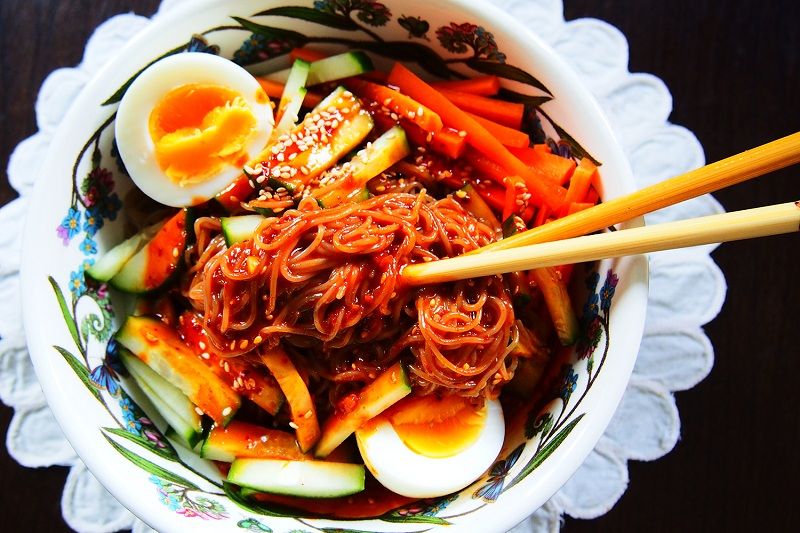 Bibim naengmyeon Cold Spicy Noodles Korean Kitchen Bibim naengmyeon Cold Spicy Noodles Korean Kitchen